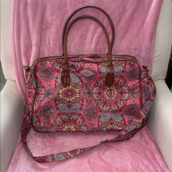 Oilily Handbags - Oilily Pink and Blue Paisley Travel Tote Bag
